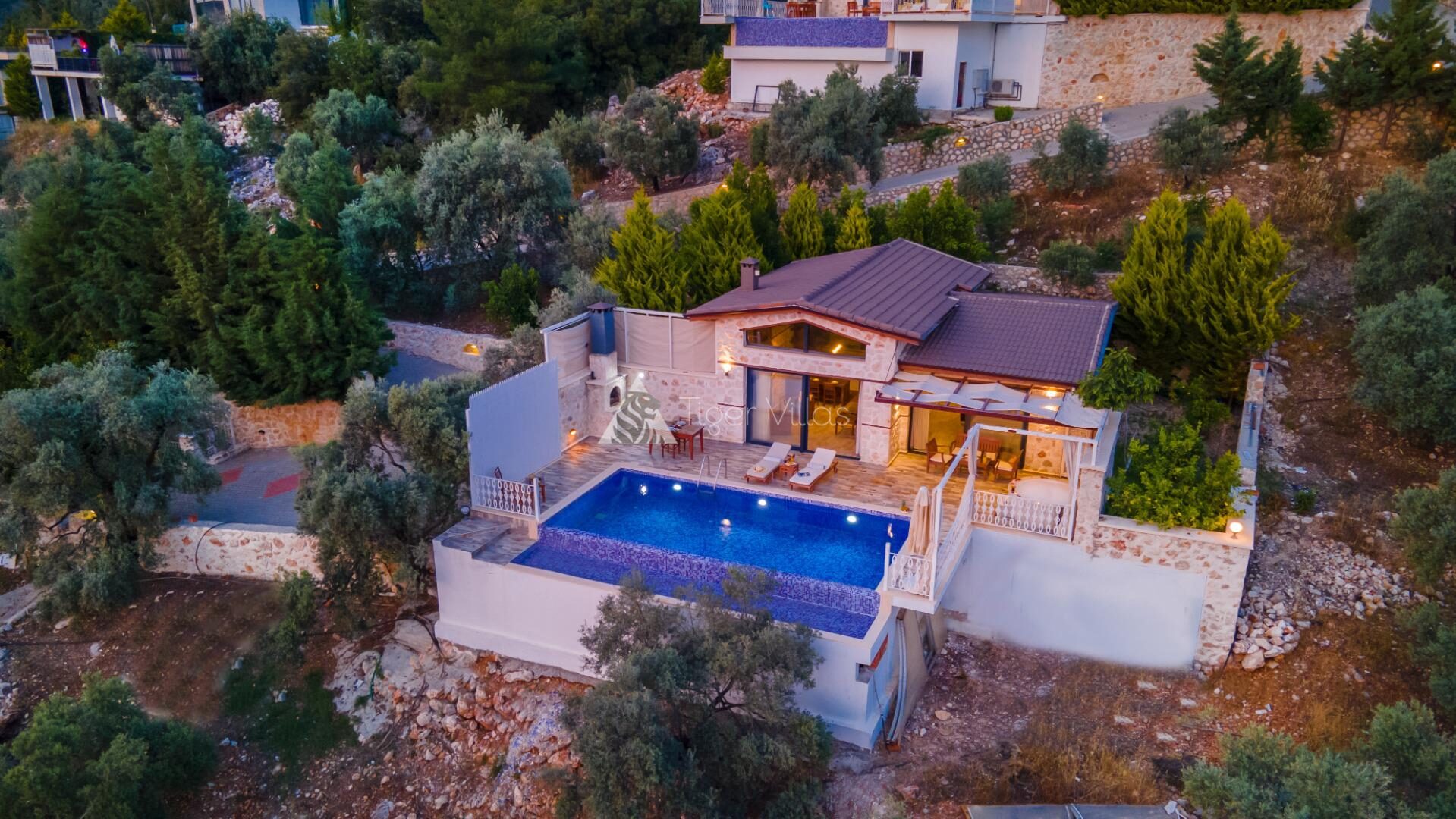 Villa Selen Aerial view 1 – villa for rent in Üzümlü