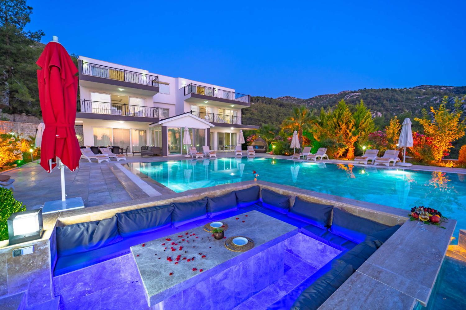 Villa Serenity-5 Bedrooms/Sleeps 16 ,Luxury villa with 20 meter,Biggest pool in Kalkan,Secluded Pool,Hidden Pool Terrace,Jacuzzi,Heated Pool,Children Pool